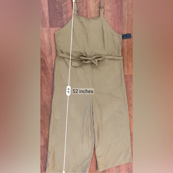 Mossimo Target linen rayon khaki tie waist jumpsuit NWT | Size XL - Picture 5 of 8